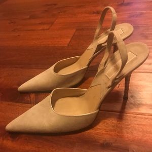 Michael Kors gold suede heels